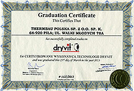 certyfikat Dryvit dla thermbau